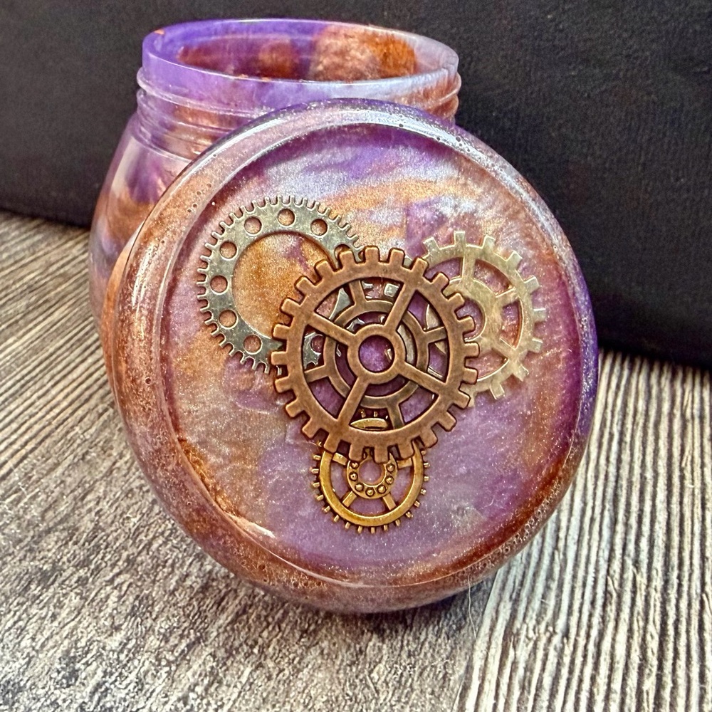 Steampunk Gear Trinket Jar